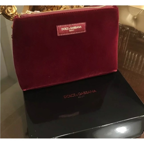 Dolce & Gabbana Cosmetic Bag Velvet Zippered Pouch - Picture 4 of 4